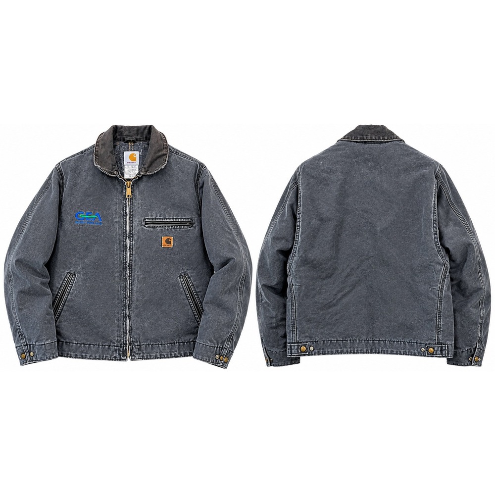 Carhartt J97 PTL Sandstone Detroit Jacket Petrol Grav Faded Workwear Mens Large